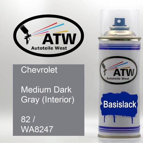 Chevrolet, Medium Dark Gray (Interior), 82 / WA8247: 400ml Sprühdose, von ATW Autoteile West.